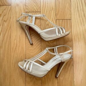 Caparros Women's Sparkly Champagne Strappy Heels